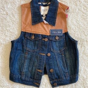 I Love H8I Premium Denim Casual Jean Vest Sz S/P